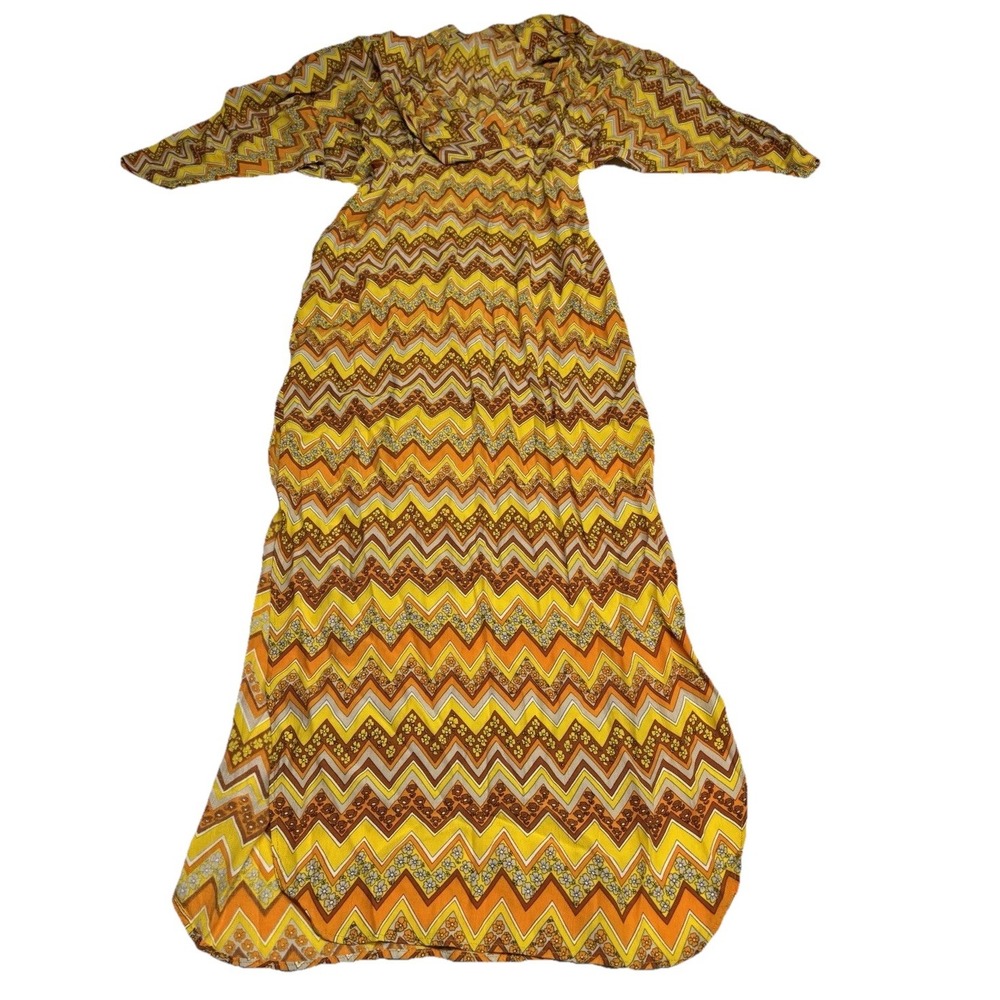 SWF Plunge Dress Sol Colorful Boho Aztec Geometric Sundress Funky M